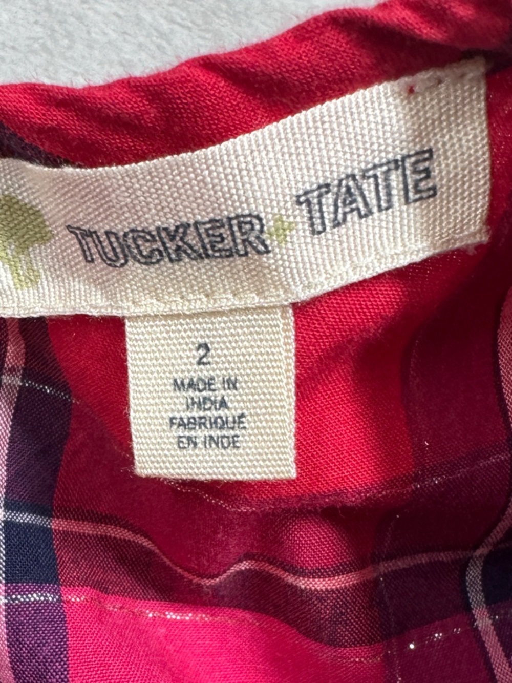 Tucker + Tate Red Pink Silver Plaid Ruffle Holiday Dress Girls Size 2 - Picture 14 of 15